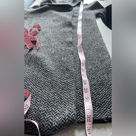 Ellen Tracy Chevron Wool Blend Sweater Jacket Size Large - Picture 10 of 11